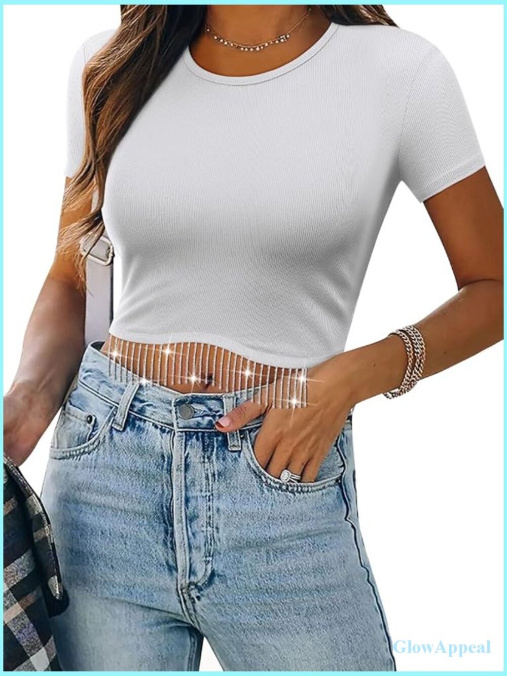 Sparkly Cowgirl Crop Top Fringe Rhinestone Tank